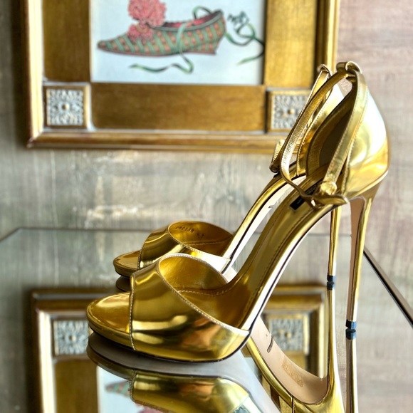 Dolce & Gabbana gold ankle strap sandals high heels gold shoes - Picture 4 of 17